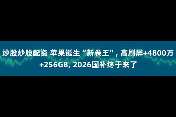 炒股炒股配资 苹果诞生“新卷王”, 高刷屏+4800万+256GB, 2026国补终于来了